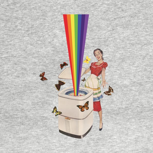 Rainbow Washing Machine by LennyCollageArt